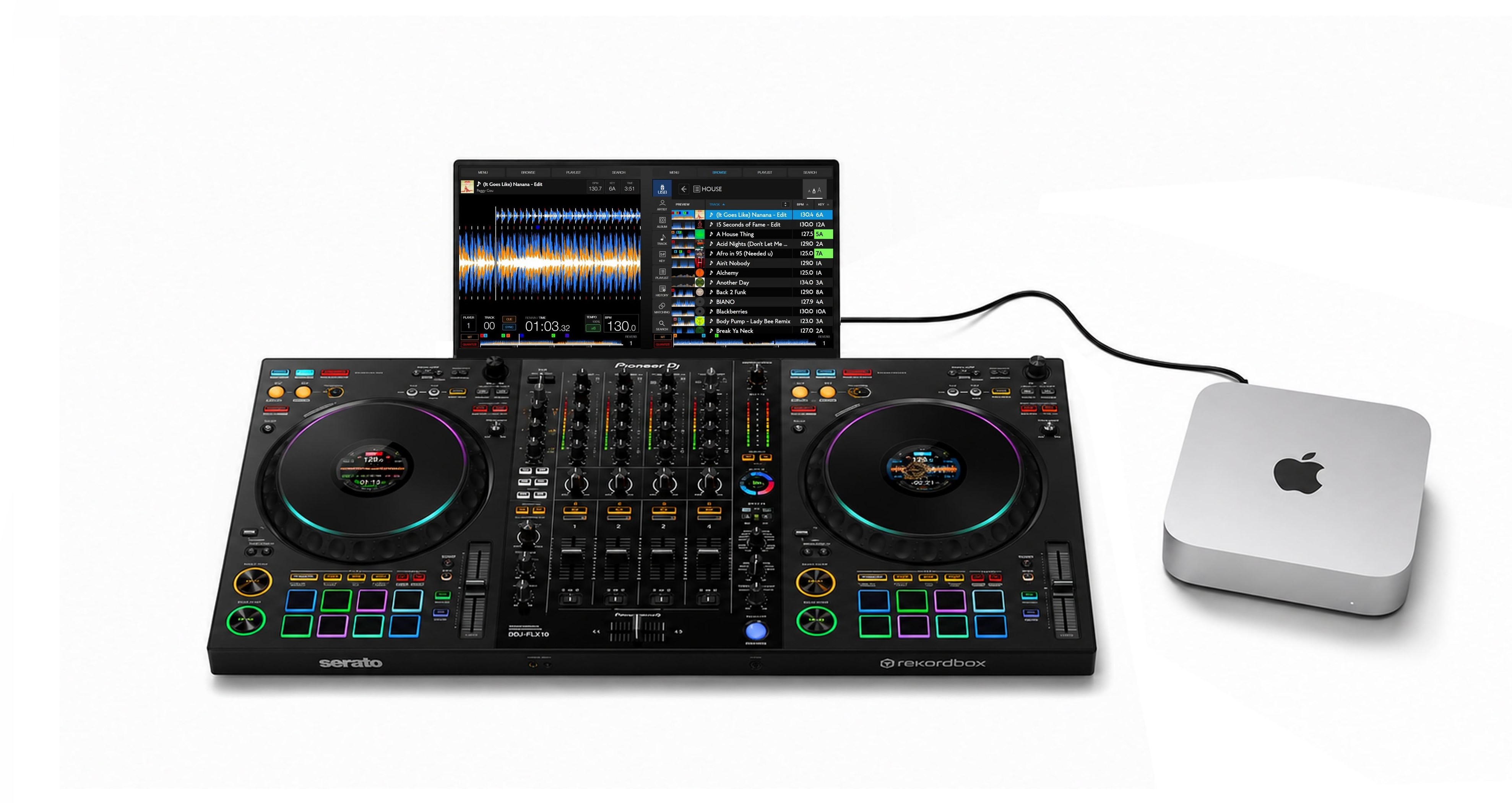 Stembox affiché sur un écran avec un Pioneer DDJ-FLX10